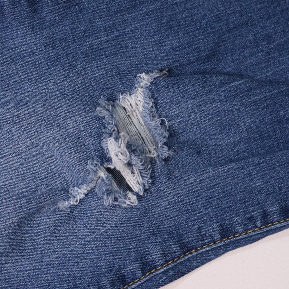 Seven7 Jeans High Rise Flare Crop Distressed Medium Wash - Picture 6 of 13